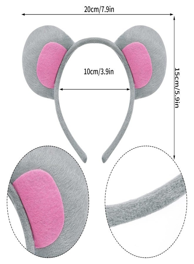 Jmkcoz Kids Gray Mouse Costume Tutu Set, Mouse Ear Headband Bowtie Tail Bow Tie Animal Fancy Dress Costume Kit for Boys Girls Halloween Cosplay Party Decoration - Image 2